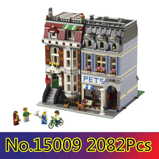 

CX 15009 2082Pcs Model building kits Compatible with Lego 10218 City Street Creator Pet Shop 3D Bricks figure toys for children