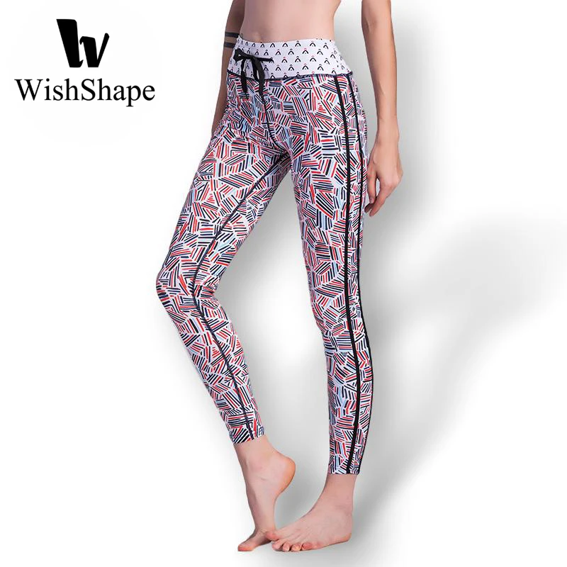 Sexy Lace Up Workout Leggings Push Up Patterned Running Tights Sexy