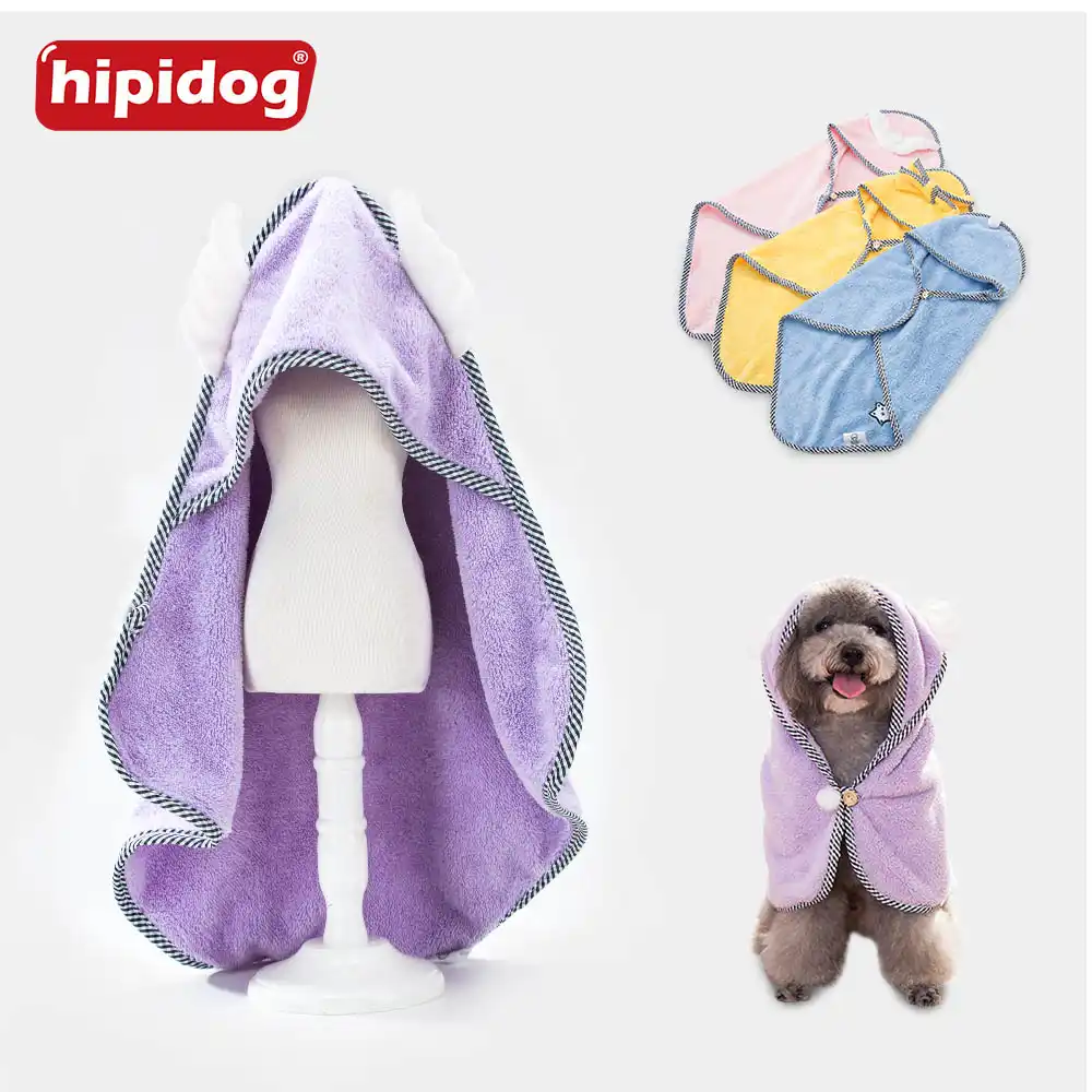 Hipidog мягкое Коралловое бархатное полотенце быстросохнущая супер впитывающая многофункциональное полотенце для домашних животных банное полотенце для собак кошек щенков банное полотенце для кошек товары для купания - изображение