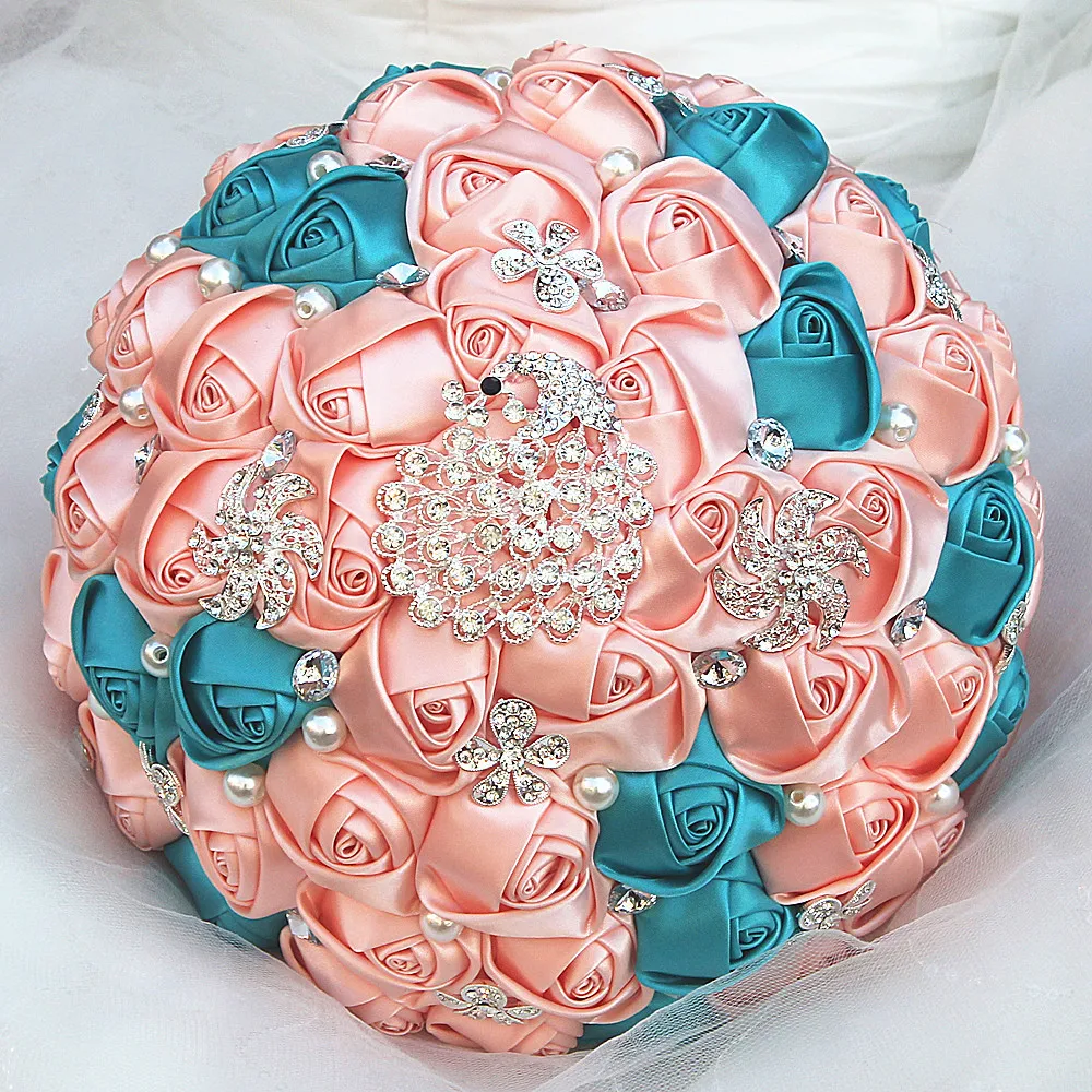 JaneVini романтический розовый искусственный цветок для свадьбы букет кристалл жемчуг свадебные аксессуары, букеты бутоньерка
