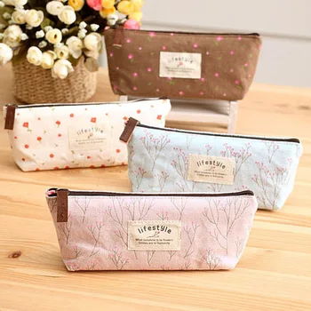 

Cute School Pencil Case Kawaii Canvas Pencilcase Cosmetic Bag Pencil Box Pen Pouch For Girls Boys Stationery Office Supplies