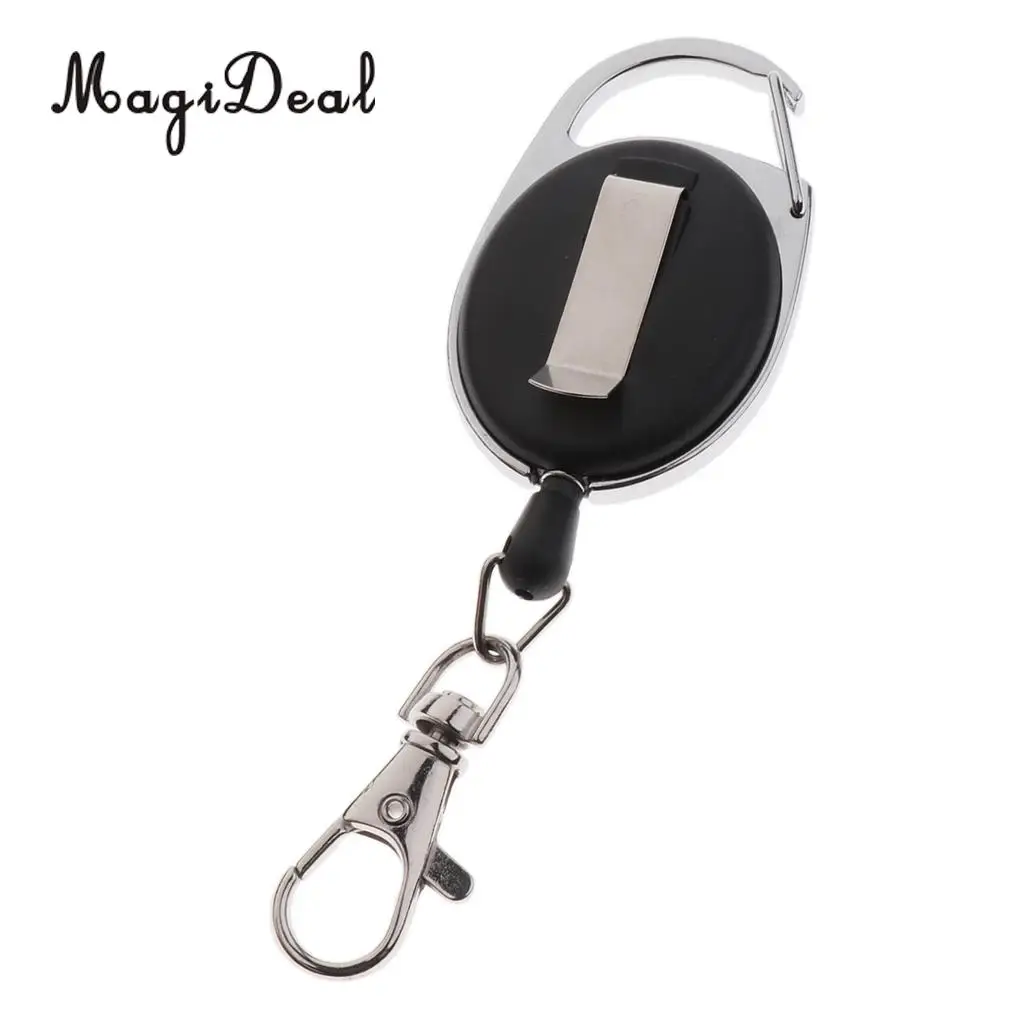 MagiDeal 2 Pieces Outdoor Retractable Keychain Key Ring Recoil Pull Reel Belt Clip Ffor Outdoor Climbing Equipment Accessories