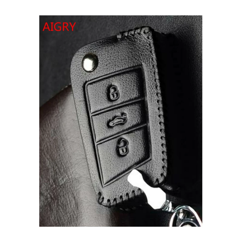 

Leather key cover case remote For VW Golf 7 Tiguan for SEAT Ateca Leon Ibiza for Skoda Octavia Kodiaq Karoq 2016 2017 2018