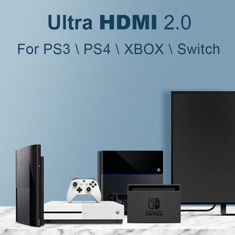 Высокоскоростной hdmi-кабель HDMI к HDMI 1,5 M/1,8 M/3 M/5 M/10 M/20 M позолоченный для Playstation 4 PS4 PS3 Xbox для Nintendo Switch tv Box