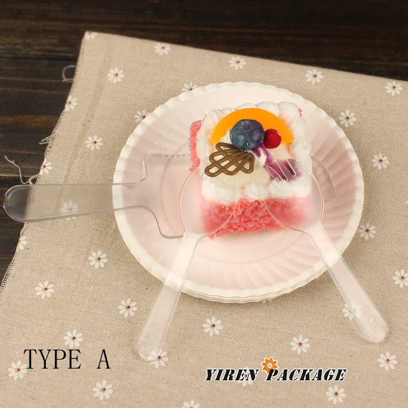 birthday cake fork and knife baking tools green disposable plastic