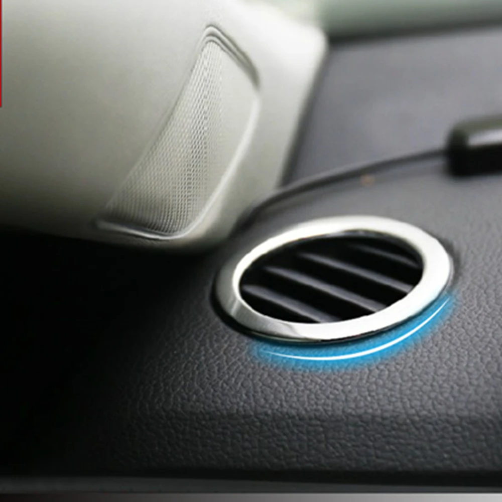 For Volkswagen VW Jetta MK6 ABS Chrome Car Air Conditioning Cover Trim Outlet Decoration Circle Light Bar 2pcs Car Styling 2
