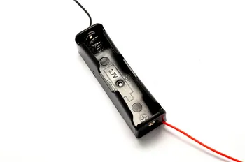 

New Plastic 18650 Battery Case Holder Storage Box with Wire Leads for 18650 Batteries 3.7V Black