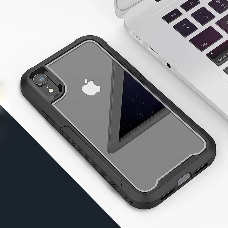 Для Apple iPhone XR Xs Max 7 8 Plus 6 6s X прочный прозрачный чехол Гибридный бампер с полным