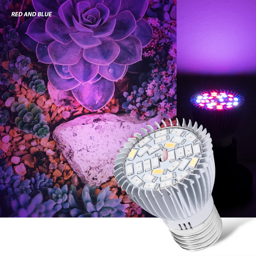 Led растения лампы 220V E14 аквариум расти Led светильник 18W 28W E27 СИД крытый парниковый лампа для выращивания УФ/ИК Phytolamp полный спектр