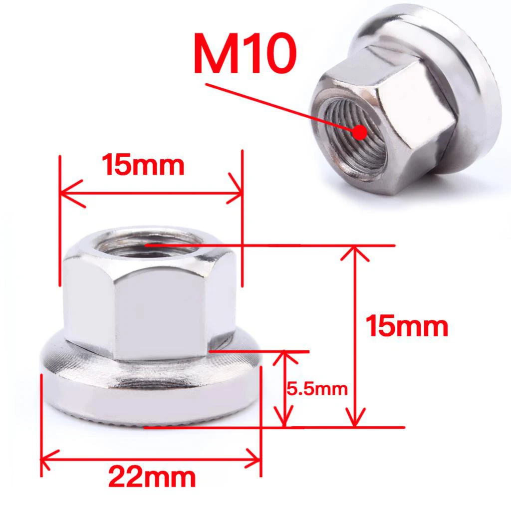 Clearance High Strength Bicycle Bike Hub Screw Nut Bike Axle Screw MTB Flange Nut M10 Track Wheel Nuts Mountain Bicycle Parts Accessories 2