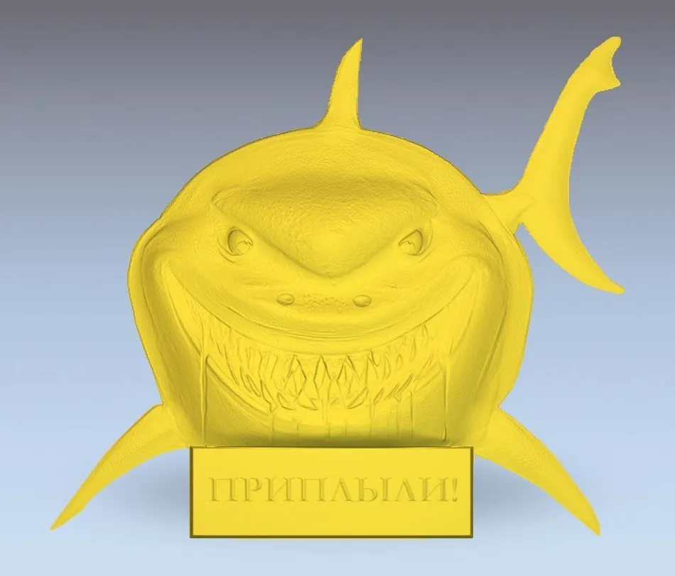 

3d model relief for cnc in STL file format shark_1