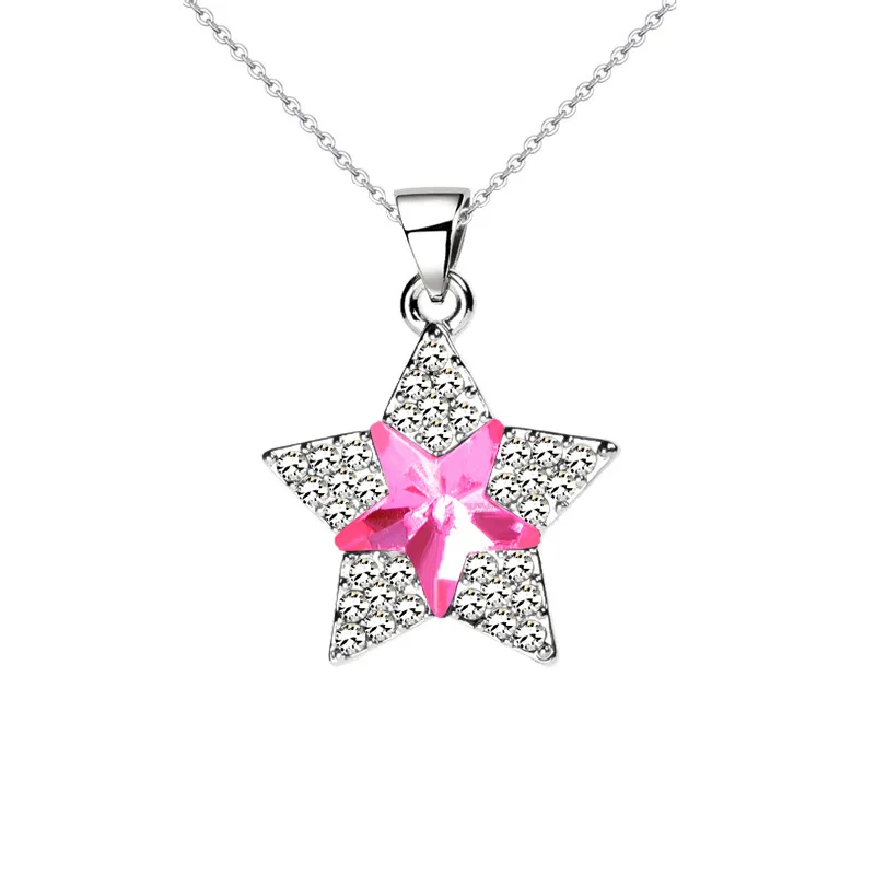 Elegant Full Crystal Star Shiny Zircon Short Chain Necklace Pendant | Украшения и аксессуары
