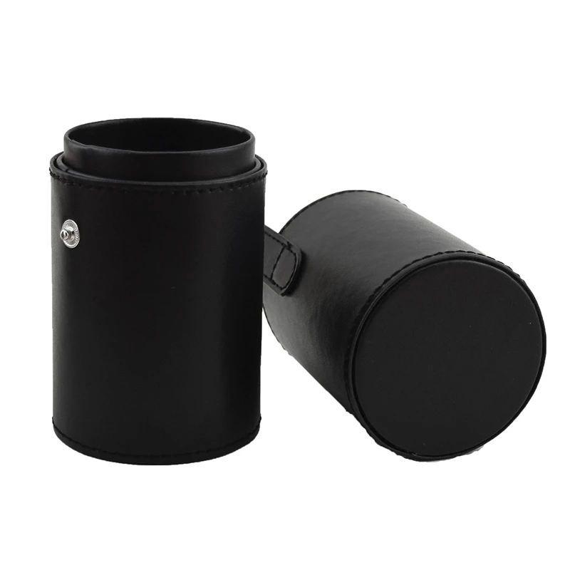

Makeup Brush Holder PU Leather Cosmetic Cup Case Pen Empty Storage Box Organizer