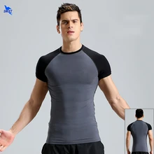 Бег для мужчин дизайнер быстросохнущая футболки Бодибилдинг компрессия футболки спортивная Фитнес футболка для спортзала мышцы человек костюмы