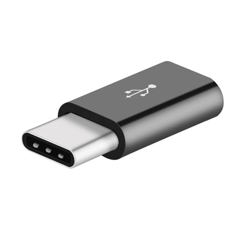 Адаптер USB Powstro с разъемом USB C на Micro USB кабель-конвертер type C адаптер USB 3,1 для Macbook samsung s8 huawei p10 p9 OTG адаптер - Цвет: Black