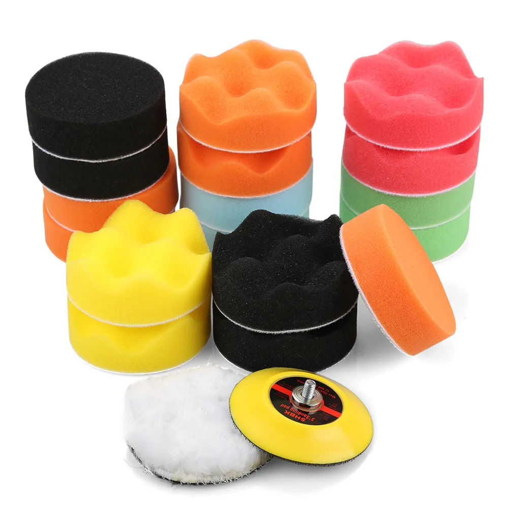 Buy 19PCS Polishing&Buffing Pads Kit Wax Applicator with Polishing Pads Woolen
