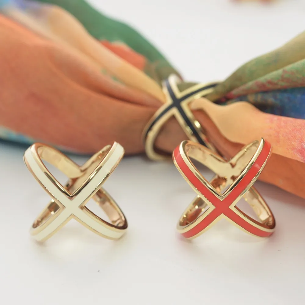 

2018 high quality copper enamel scarf clip 3 color shawl Brooch