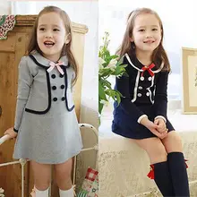 2016 Summer Baby Kids Girls Party Wedding Striped Bowknot Gown Fancy Dress 2 7Y
