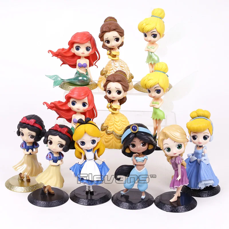 

Q Posket Princess Snow White Ariel Cinderella Belle Tangled Rapunzel PVC Figures Toys Dolls Gift