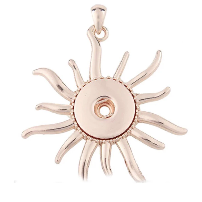 

Hot sale rose gold snaps pendant snap jewelry charms fit for 18/20mm snaps necklace jewelry DIY Ginger Charms snap pendant