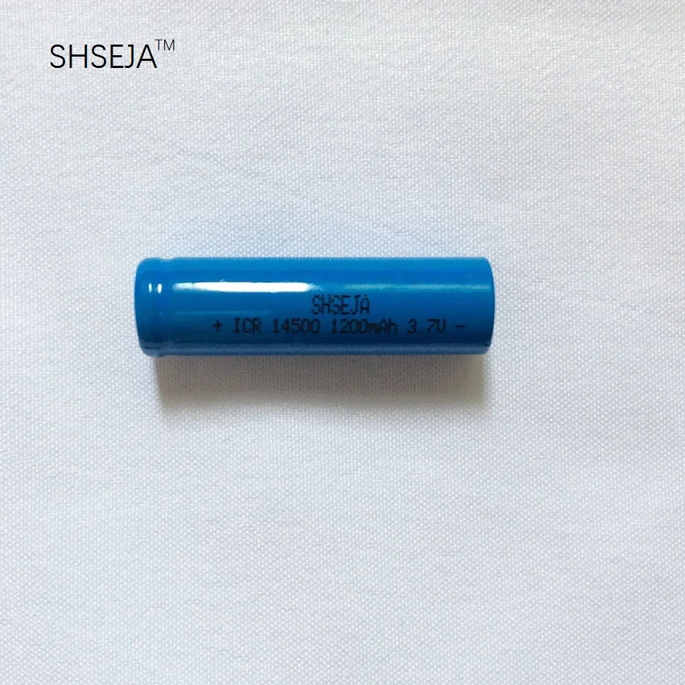 

SHSEJA ICR14500 14500 1200mAh 3.7v rechargeable li ion Batteries led flashlight Flat Top Battery