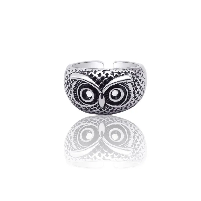 Steampunk-Animal-Ring-Men-Gothic-Vintage-Silver-Metal-Owl-Rings-For-Women-Men-Night-Club-Unisex