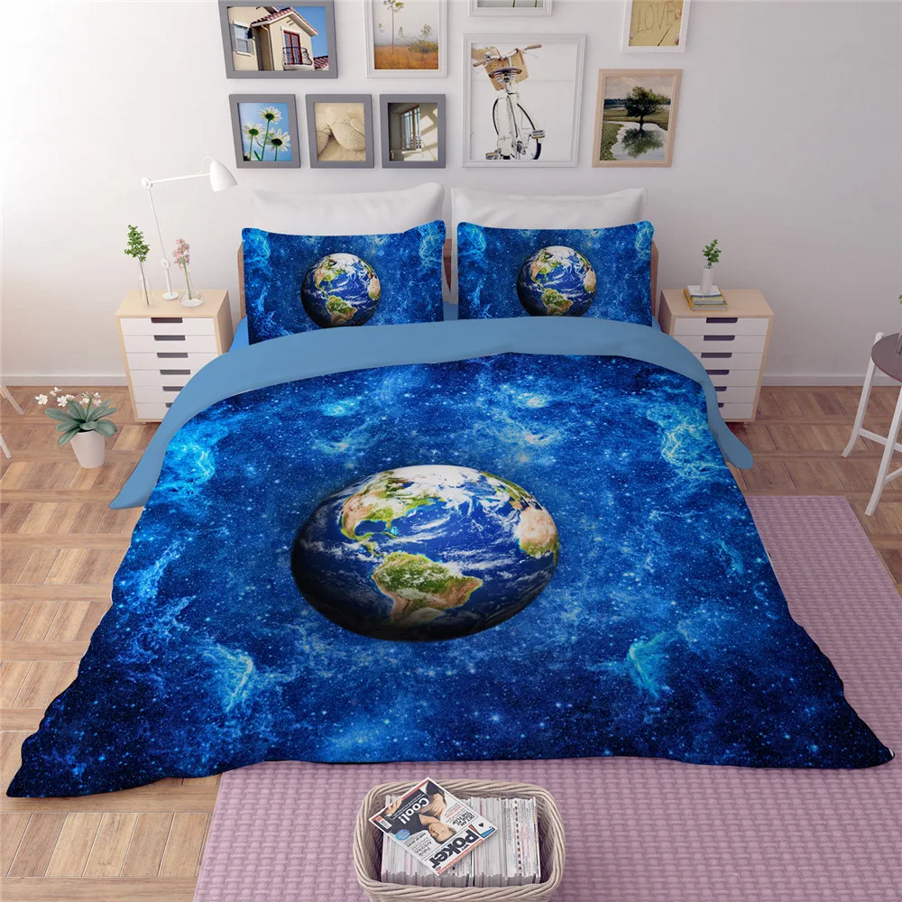 3D постельного белья Звездные войны фиолетовый Galaxy небо кровать набор космического пространства постельное белье 3 шт./4 шт. Twin /queen Размеры 3D Фиолетовый Постельное белье