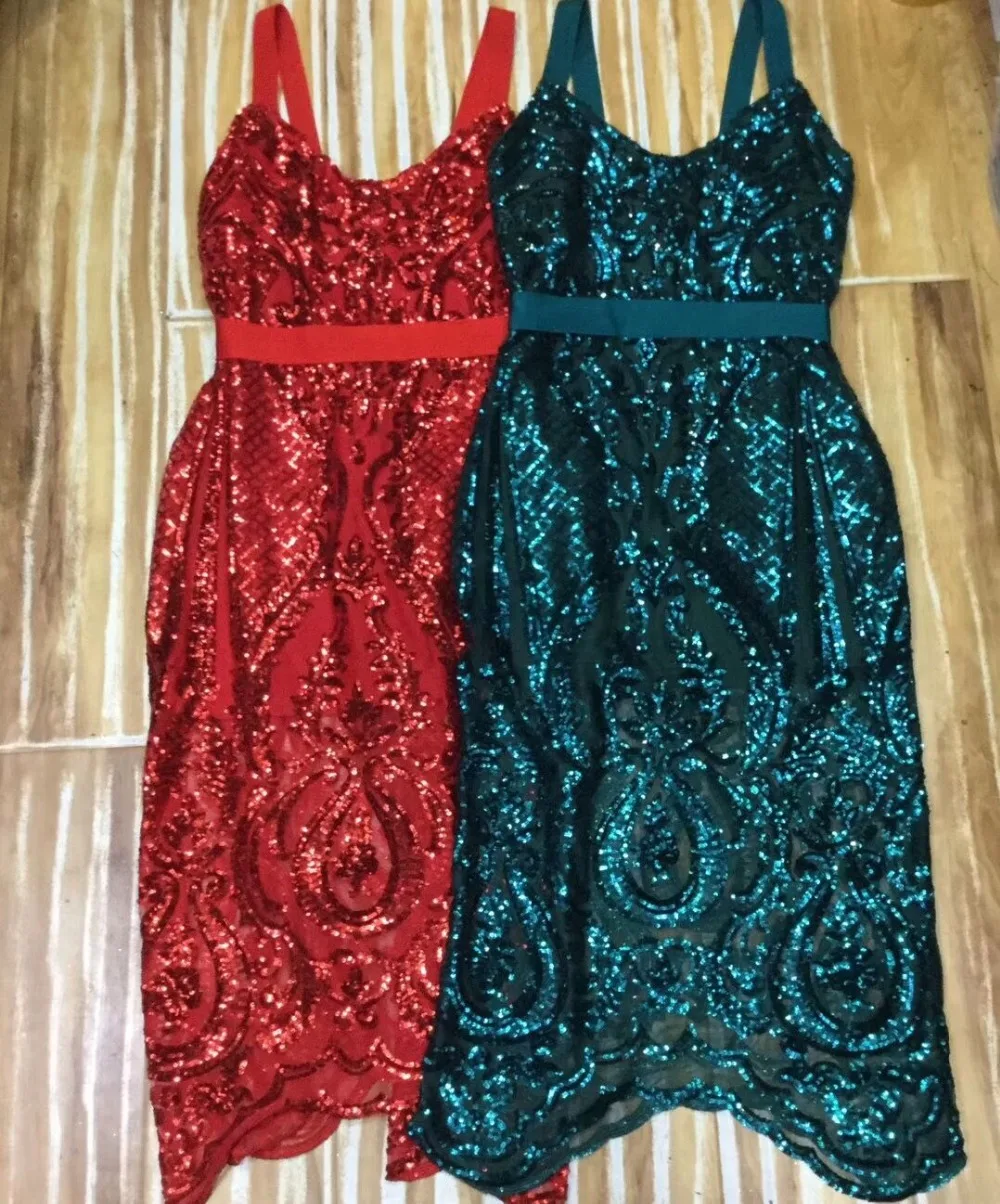 Летнее модное сексуальное Бандажное платье с v-образным вырезом и красными блестками,, трикотажные эластичные облегающие вечерние платья