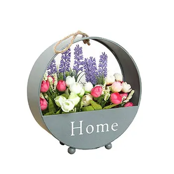 Dehomy Runden Blumentöpfe Retro Schmiedeeisen Wand Hängen Blumentöpfe