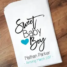 Пользовательские сладкий для маленьких мальчиков или девочек baby Shower попкорн Конфеты стол лечит сумки День рождения хлебобулочные печенье способствует пакеты