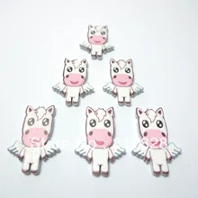 20 штук Единорог Изделия из дерева, деревянная Украшения, дерево Украшения для Скрапбукинг