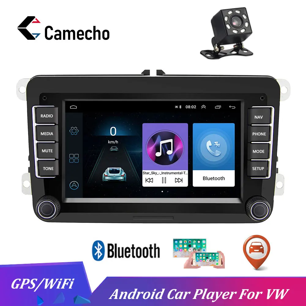 

Camecho 2 Din Autoradio Android GPS Navigation Car Radio Wifi Bluetooth Car Multimedia player 7" Mirror Link Stereo For VW Car
