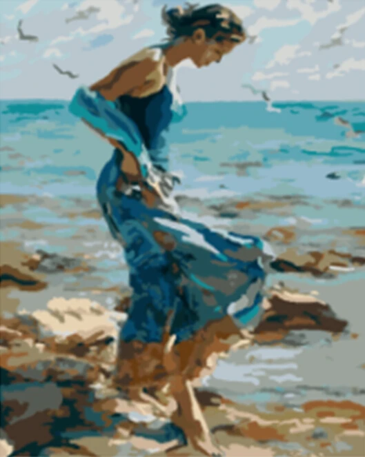 

DRAWJOY Figure Painting Framed Picture DIY Painting By Numbers Canvas Oil Painting Beauty Lady For Living Room GX8375 40*50cm