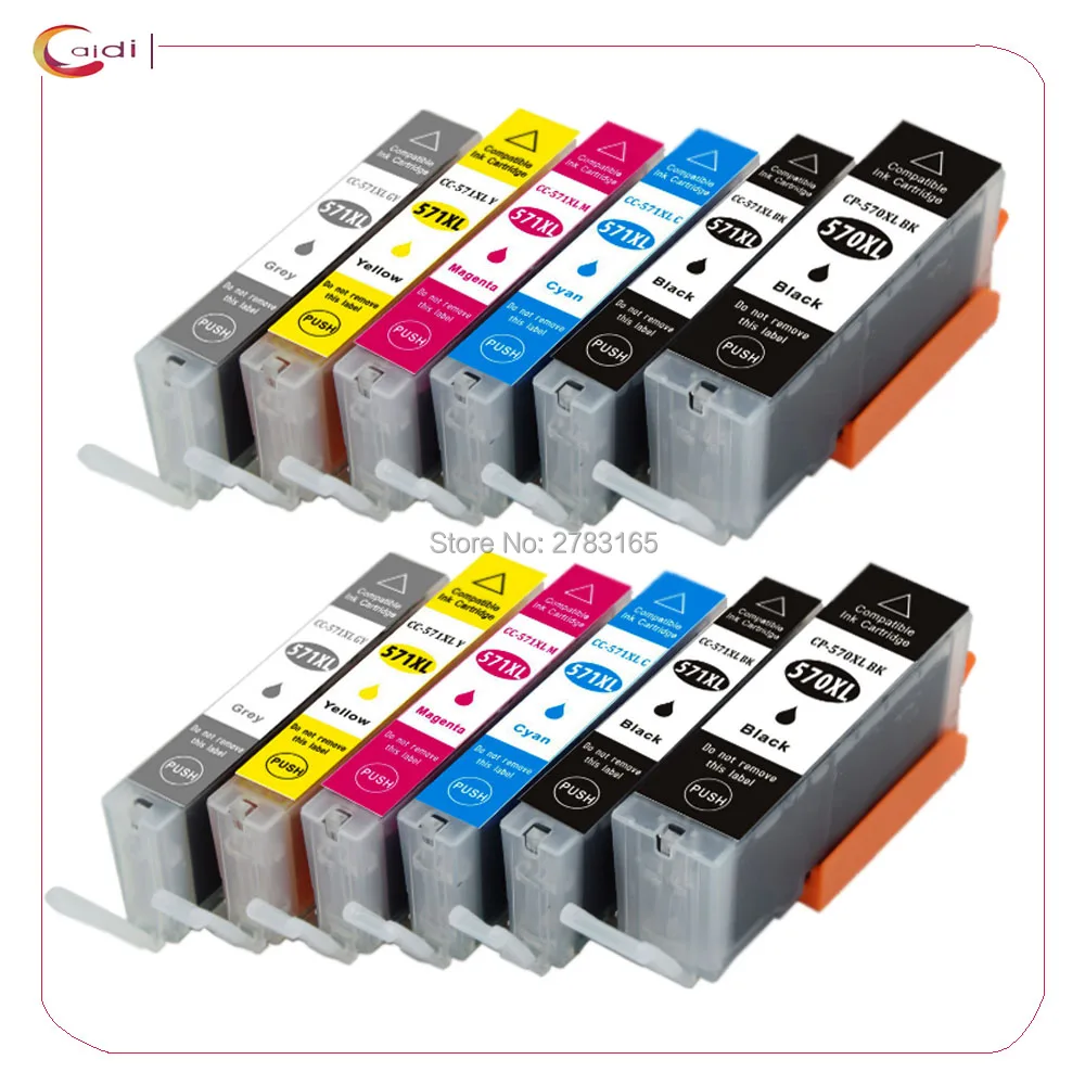 Картриджи для принтера Canon PIXMA MG7750 MG7751 MG7752 MG7753 12 упаковок совместимые с canon PGI-570 PGBK
