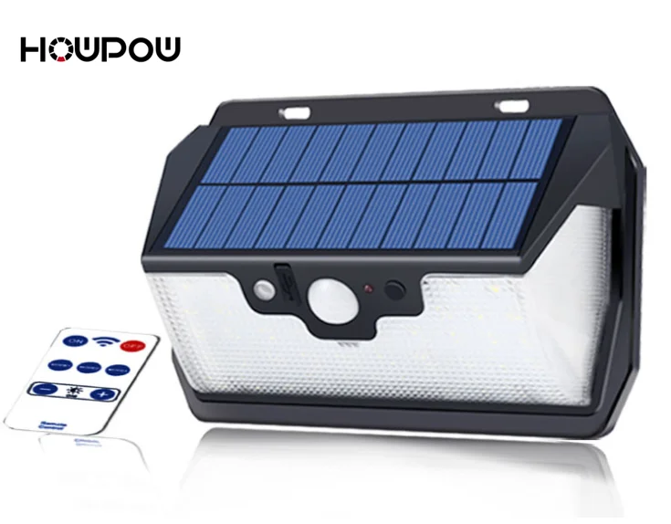 

HOWPOW New USB 53LED Garden Remote Wireless Solar Lights Waterproof Wall Solar Lamp Wide Angle Solar Motion Sensor For Pathway