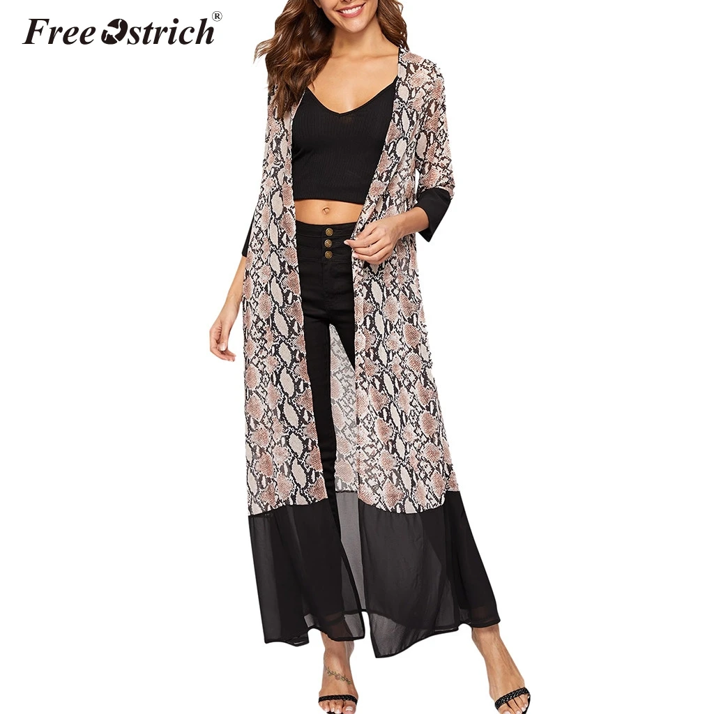 

Free Ostrich Cardigans Kimono 2019 Fashion Chiffon Summer Printed Long Blouses Ladies Shirts Feminina Women Clothing N30