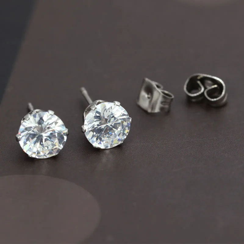 AAA+ Simple New Design Rhinestone Crystal Stud Earrings Piercing Ear Studs for Women Wedding Party Gift Free Shipping | Украшения и