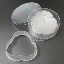 7 шт./компл.) волнистый край три круглые формы поликарбоната пластиковые помадки формочки для печенья бисквитные формы для кухни инструменты для приготовления пищи