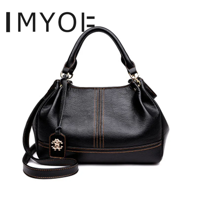 

IMYOK New Women Genuine Leather Shoulder Crossbody Bag Ladies Messenger Handbags Female Casual Large High Quality Girls Totes