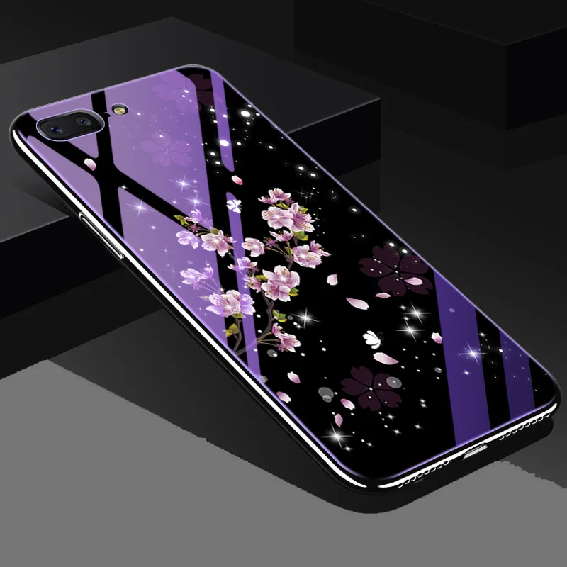 Чехол из окрашенного стекла для Huawei Honor 20i 10 Lite V20 View 20 V10 8 Pro V8 V9 Play Note 9 8X Max 8C