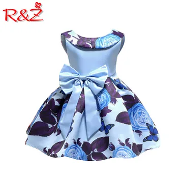 

R&Z children's clothing 2019 summer new European and American girls big bow print dress fashion children's dress