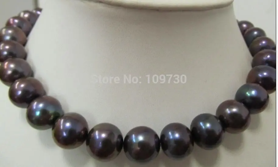

Jewelr 00387 11-13MM SOUTH SEA BLACK BROWN CHOCOLATE PEARL NECKLACE 14KGP