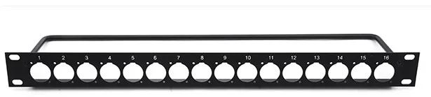 1U patch panel com fio de ligação 16 19