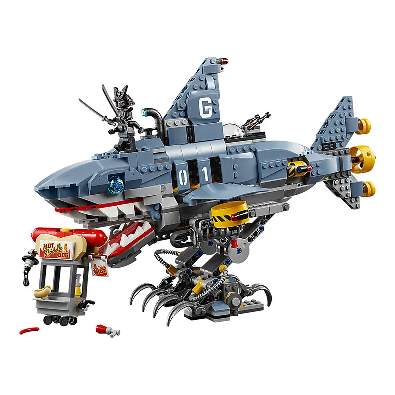 Дешево Новинка 2019, набор строительных блоков Ninjago Movie Garmadon 6 Shark, Кирпичи Diy 70656, совместимы с Lego, лучший подарок