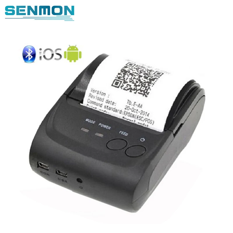comprar ZJiang 58mm ZJ 5802LD Mini Portátil Recarregável Bluetooth Android Impressora de Recibos Térmica para o Supermercado Restaurante