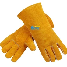 14 дюймов MIG перчатки безопасности Сплит коровья кожа сварочные рабочие перчатки