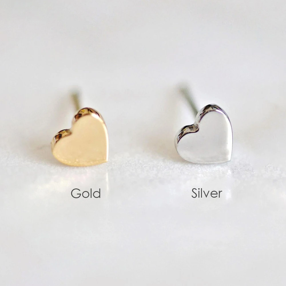 eManco Not Fade Stainless Steel Earrings for women Small Heart Stud Earrings 2020 Wholesale Tiny Korean Clip on Earring Jewelry