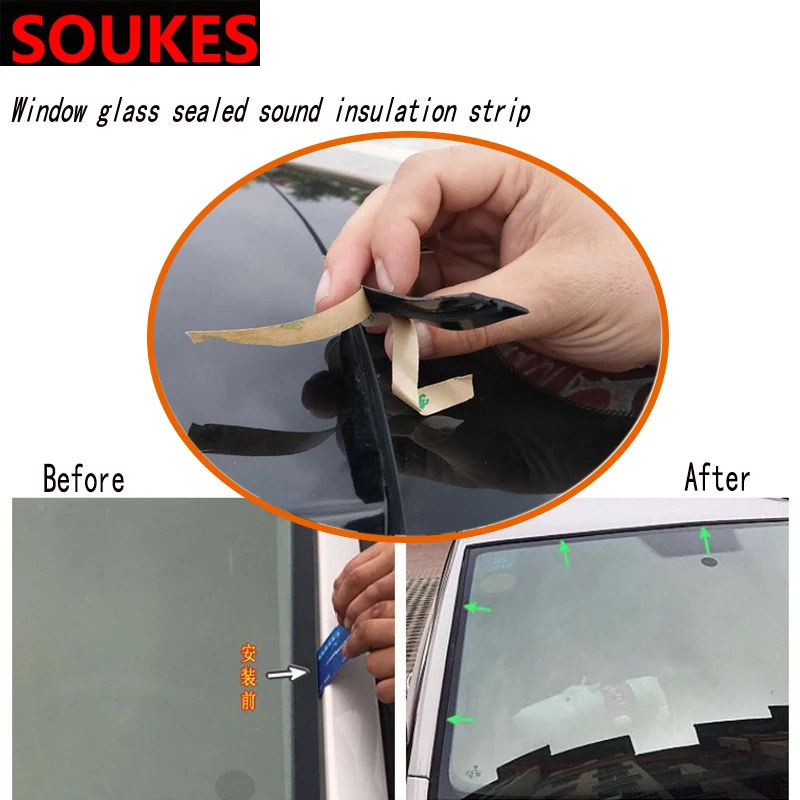 

Car Soundproof Seal Window Windshild Strip Sticker For Opel Insigina Vectra Toyota Corolla RAV4 Avensis CHR Nissan Tiida Suzuki