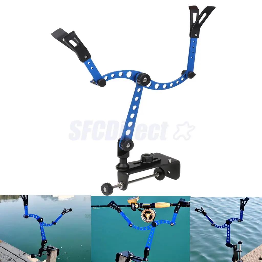 

360 Degree Fishing Rod Bracket Rest Stand Boat Pole Mount Clamp Clip Stander Holder Tackle Tool