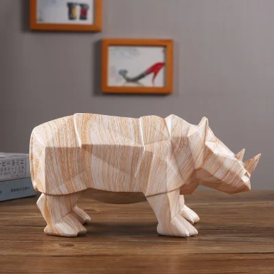 

Statuette Home Furnishing crafts marble resin animal craft ornaments rhino new home living room office study of soft decoration